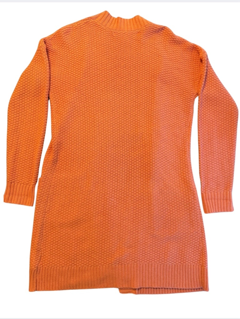 Max Studio Women’s M Burnt Orange Chunky Knit Cardigan Open Front Fall Sweater - Picture 3 of 9